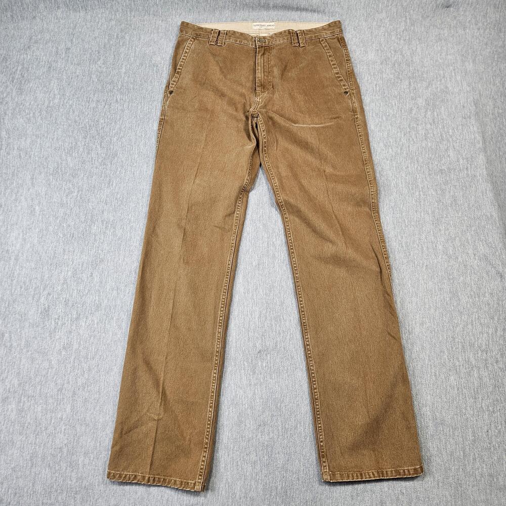 Territory Ahead Pants Mens 34x34 Brown Khakis Relaxed Straight Casual